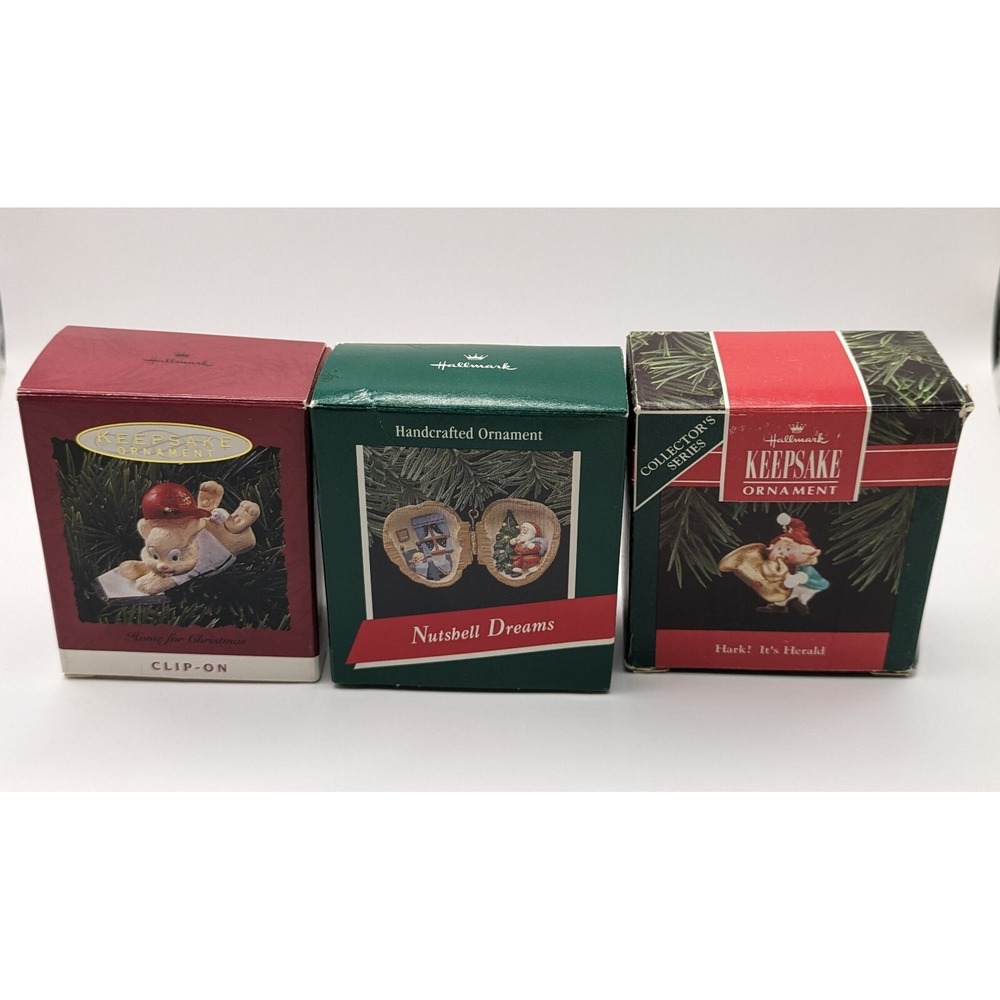 Hallmark Ornaments Lot Of 3 Hark! It's Herald-Home For Christmas-Nutshell Dreams